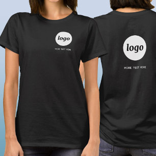 Simple Logo and Text Business Crest and Back T-Shirt