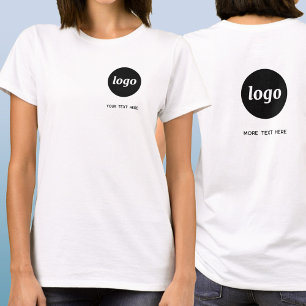 Simple Logo and Text Business Crest and Back T-Shirt