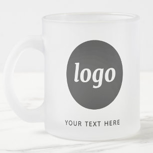 Simple Logo and Text Business Frosted Glass Coffee Mug