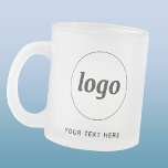 Simple Logo and Text Business Frosted Glass Coffee Mug<br><div class="desc">Simple logo and custom text design for your business. Replace the logo and text with your own to customize. Use them yourself, give them to your employees, staff and co-workers, sell them to customers and clients or give them away as promotional material to inspire customer loyalty. Ideal for staff rooms,...</div>