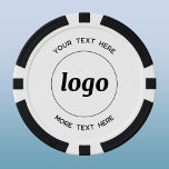 Simple Logo and Text Business Promotional Poker Chips<br><div class="desc">Simple logo and custom text for promoting your business.  Replace the logo and text with your own to customize.  Minimalist and professional to reflect your brand.</div>