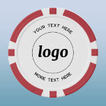 Simple Logo and Text Business Promotional Poker Chips<br><div class="desc">Simple logo and custom text for promoting your business.  Replace the logo and text with your own to customize.  Minimalist and professional to reflect your brand.</div>