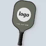 Simple Logo and Text Business Sage Green Pickleball Paddle<br><div class="desc">Simple logo and custom text for your business.  Replace the logo and text with your own to customize.  Use them yourself,  give them to your employees and co-workers,  sell them to customers and clients or give them away as promotional material to inspire customer loyalty.</div>