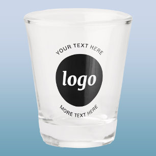 Simple Logo and Text Business Shot Glass