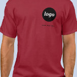 Simple Logo and Text Business T-Shirt<br><div class="desc">Simple logo and custom text business t-shirt.  Replace the logo and text with your own to customize.  Wear them yourself,  give them to your employees and co-workers,  sell them to customers and clients or give them away as promotional material to inspire customer loyalty.</div>