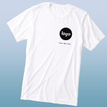Simple Logo and Text Business T-Shirt<br><div class="desc">Simple logo and custom text business t-shirt.  Replace the logo and text with your own to customize.  Wear them yourself,  give them to your employees and co-workers,  sell them to customers and clients or give them away as promotional material to inspire customer loyalty.</div>