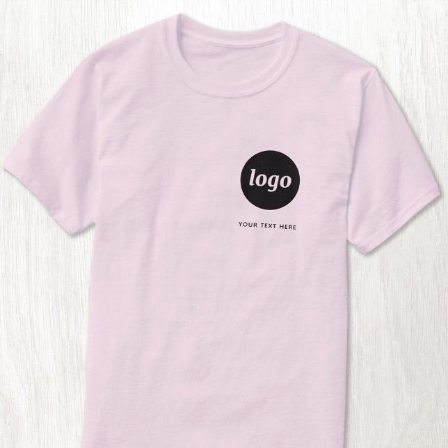 Simple Logo and Text Business T-Shirt (Simple logo with text business branding promotional t-shirt for employee staff customer or client)