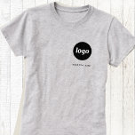 Simple Logo and Text Business T-Shirt<br><div class="desc">Simple logo and custom text business t-shirt.  Replace the logo and text with your own to customize.  Wear them yourself,  give them to your employees and co-workers,  sell them to customers and clients or give them away as promotional material to inspire customer loyalty.</div>