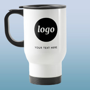 Simple Logo and Text Business Travel Mug
