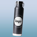 Simple Logo and Text Business Water Bottle<br><div class="desc">Simple logo and custom text design to foster brand loyalty and promote your small business.  Replace the logo with your own,  and change or delete the top and lower text to customize.  Perfect for promotional purposes and to give to employees,  customers and clients.</div>