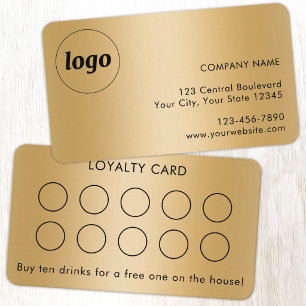 Simple Logo and Text Customer Loyalty Card Gold