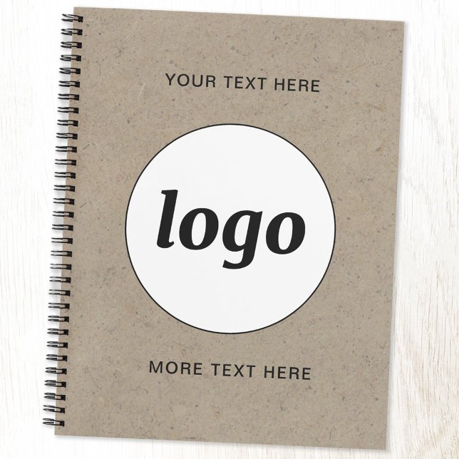 Simple Logo and Text Promotional Business Notebook (Logo custom text business promotional notebook)