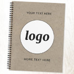 Simple Logo and Text Promotional Business Planner<br><div class="desc">Simple logo and custom text design to foster brand loyalty and promote your small business. Replace the logo with your own, and change or delete the top and lower text on the front to customize. Perfect for using in your business, for promotional purposes and to give to employees, customers and...</div>