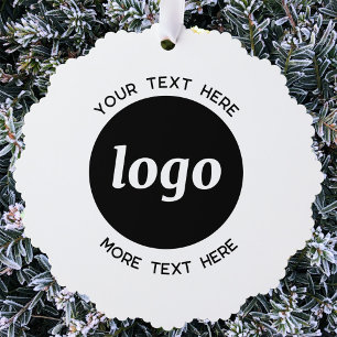 Simple Logo and Text QR Code Ornament Card