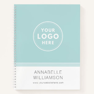 Simple Logo Aqua custom professional business Notebook