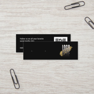 Simple Logo Black Earring Display with QR Code Mini Business Card