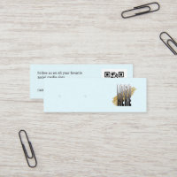 Simple Logo Blue Earring Display with QR Code  