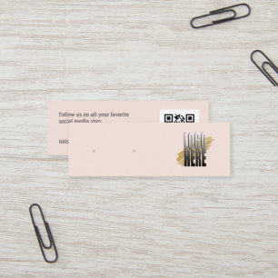 Simple Logo Blush Earring Display with QR Code   Mini Business Card
