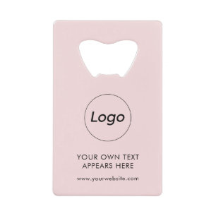 Simple Logo Blush Pink professional Credit Card Bottle Opener