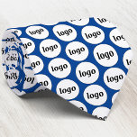 Simple Logo Business Blue Neck Tie<br><div class="desc">Simple logo design to foster brand loyalty and promote your small business.  Replace the logo with your own and change the background colour in the Design Tool to customize.</div>