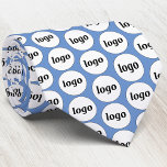 Simple Logo Business Blue Neck Tie<br><div class="desc">Simple logo design to foster brand loyalty and promote your small business.  Replace the logo with your own and change the background colour in the Design Tool to customize.</div>