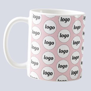 Simple Logo Business Branding Pattern Blush Pink Coffee Mug
