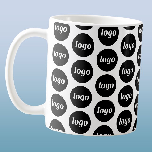 Simple Logo Business Branding Pattern Coffee Mug (Simple logo pattern business branding promotional coffee mug)