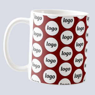 Simple Logo Business Branding Pattern Red Coffee Mug