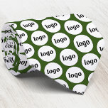 Simple Logo Business Forest Green Tie<br><div class="desc">Simple logo design to foster brand loyalty and promote your small business.  Replace the logo with your own and change the background colour in the Design Tool to customize.</div>