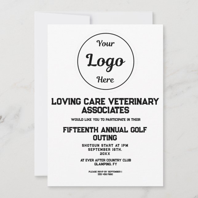 Simple Logo Business Golf Outing Invitation (Front)