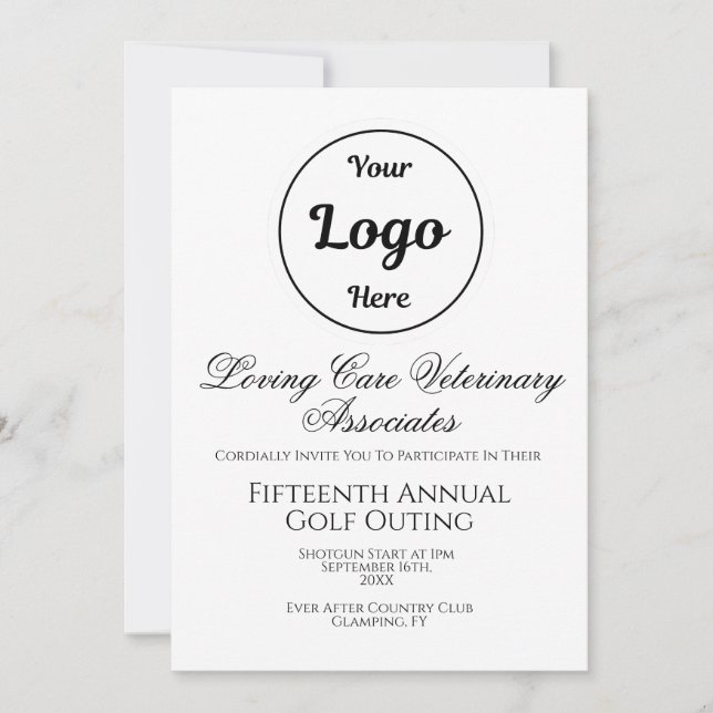 Simple Logo Business Golf Outing Script Invitation (Front)