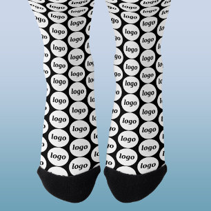 Simple Logo Business Pattern Black Promotional Socks