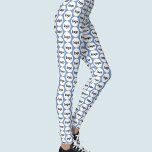 Simple Logo Business Pattern Blue Leggings<br><div class="desc">Simple logo pattern design to foster brand loyalty and promote your small business.  Replace the logo with your own and change the background colour in the Design Tool to customize.</div>