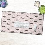 Simple Logo Business Pattern Blush Pink Desk Mat<br><div class="desc">Simple logo design to foster brand loyalty and promote your small business.  Replace the logo with your own and change the background colour in the Design Tool to customize.</div>