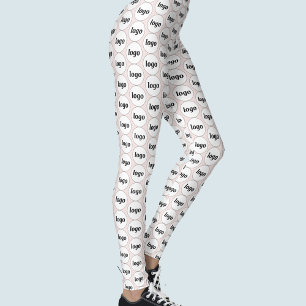 Simple Logo Business Pattern Blush Pink Leggings