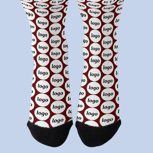 Simple Logo Business Pattern Burgundy Socks