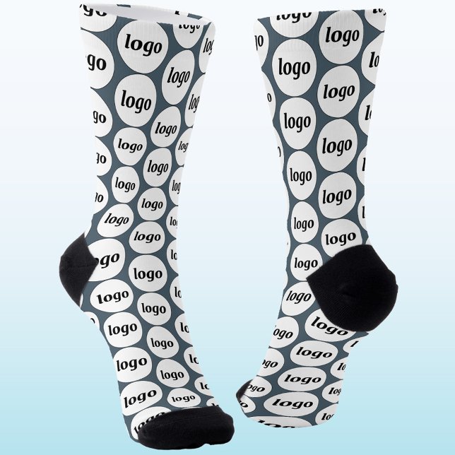 Simple Logo Business Pattern Charcoal Gray Socks (Simple logo pattern business branding promotional charcoal gray socks)