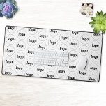 Simple Logo Business Pattern Desk Mat<br><div class="desc">Simple logo design to foster brand loyalty and promote your small business.  Replace the logo with your own and change the background colour in the Design Tool to customize.</div>