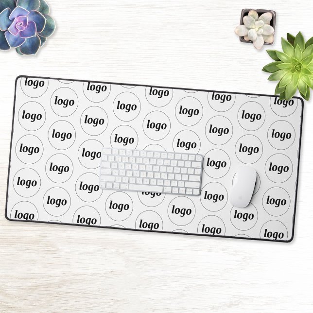 Simple Logo Business Pattern Desk Mat (Logo pattern business promotional desk mat)