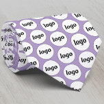 Simple Logo Business Pattern Lilac Purple Tie<br><div class="desc">Simple logo pattern design to foster brand loyalty and promote your small business.  Ideal as a uniform and for a trade show or corporate event. Replace the logo with your own and change the pastel lilac purple background colour in the Design Tool to customize.</div>
