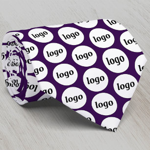 Simple Logo Business Pattern Plum Purple Tie