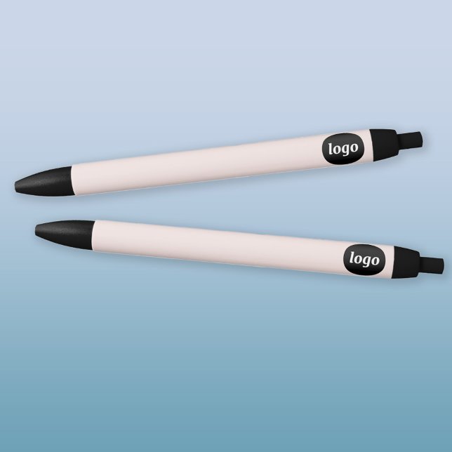 Simple Logo Business Promotional Blush Pink Black Ink Pen (Logo promotional business pens)