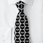 Simple Logo Business Silver Grey Tie<br><div class="desc">Simple logo design to foster brand loyalty and promote your small business.  Replace the logo with your own and change the background colour in the Design Tool to customize further.</div>
