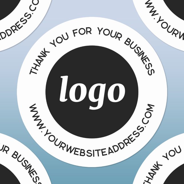 Simple Logo Business Thank You Labels (Logo and text custom business promotional thank you stickers)