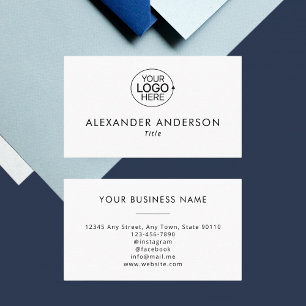 Simple Logo Clean Black And White Typography Business Card