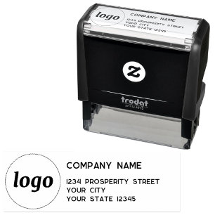 Simple Logo Company Return Address Self-inking Stamp