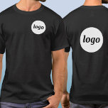 Simple Logo Crest and Back Promotional Business T-Shirt<br><div class="desc">Simple logo crest and back print promotional business t-shirt. Replace the logo with your own to customize. Wear them yourself, give them to your staff, employees and co-workers, sell them to customers and clients or give them away as promotional merchandise to inspire customer loyalty.</div>