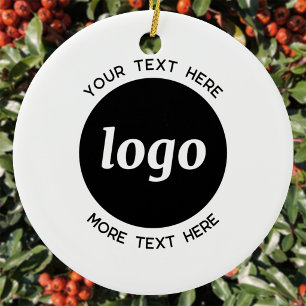 Simple Logo Custom Text Business Promotional Ceramic Ornament