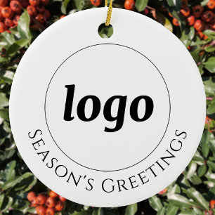 Simple Logo Custom Text Business Promotional Ceramic Ornament