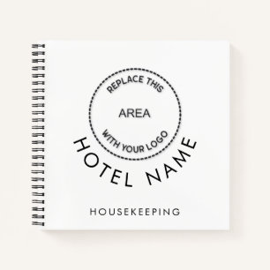 Simple Logo Hotel Name QR Code Any Colour  Notebook